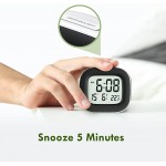 Digital Alarm Clock Small Travel Alarm Clock Load Alarm Clock for Heavy Sleepers with Temperature Date and Loud Buzzer Battery Powered Clock for Bedroom Living Room - BIXZ9YIGI