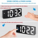 Digital Alarm Clock [Upgraded Version] LED Clock for Bedroom Electronic Desktop Clock with Temperature Display Adjustable Brightness Voice Control 12 24H Display for Home Bedroom Office - B163CW0MR