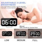Digital Alarm Clock,6.5 Inch Large Display LED Mirror Electronic Clocks with Snooze,12 24H,Dual USB Charging Ports 3 Adjustable Brightness,for Bedroom Home Office -White - BGGMVG125