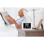 Digital Calendar Day Clocks Extra Large Non-Abbreviated Day&Month.Perfect for Seniors + Impaired Vision Dementia White,8-inch - BD8JVDCSU