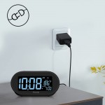 DreamSky Auto Time Set Alarm Clock with 0-100% Dimmable Brightness Dimmer USB Charging Port Date Auto DST Temperature Snooze 4 Time Zones Digital Clocks for Adult Kids Bedroom - BVOGOW7W1