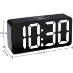 DreamSky Compact Digital Alarm Clock with USB Port for Charging 0-100% Brightness Dimmer White Bold Digit Display 12 24Hr Snooze Adjustable Alarm Volume Small Desk Bedroom Bedside Clocks. - B15JOLB33