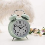 FLOITTUY Loud Alarm for Deep Sleepers 4'' Twin Bell Alarm Clock with Backlight for Bedroom and Home DecorationGreen - BTHSPXIOA