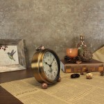 Golden Table Clock Retro Vintage Non-Ticking Table Desk Alarm Clock Battery Operated Silent Quartz Movement HD Glass for Bedroom Living Room Indoor Decoration Kids Arabic - BE2KYOZ9I