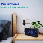 Homicial Digital Alarm Clock Electric Clocks for Bedroom Bedside with USB Large LED Display 0-100% Dimmer Snooze Adjustable Volume 12 24H and Temperature Adapter Included Plug in Powered - BE5JPM08S
