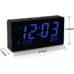 Homicial Digital Alarm Clock Electric Clocks for Bedroom Bedside with USB Large LED Display 0-100% Dimmer Snooze Adjustable Volume 12 24H and Temperature Adapter Included Plug in Powered - BE5JPM08S