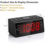 Jingsense Digital Alarm Clock Radio with AM FM Radio 1.2” Big Digits Display Sleep Timer Dimmer and Battery Backup Bedside Alarm Clocks with Easy Snooze for Bedrooms Table Desk – Outlet Powered - BE0RQOX2O
