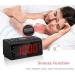 Jingsense Digital Alarm Clock Radio with AM FM Radio 1.2” Big Digits Display Sleep Timer Dimmer and Battery Backup Bedside Alarm Clocks with Easy Snooze for Bedrooms Table Desk – Outlet Powered - BE0RQOX2O