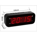 KWANWA Small Digital Alarm Clock for Travel with LED Temperature or Time Display Stays On,Battery Powered Only - B7EHBAXGQ