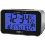 La Crosse Technology 617-1270 Atomic LCD Alarm Clock 4.75 L x 1.80 W x 2.75 H Black Silver - BMX0L0IHZ
