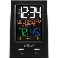 La Crosse Technology C86224 Dual USB Charging Alarm with nap Timer 3.74" L x 2.40" W x 5.24" H Black - BOEQZ4VEO