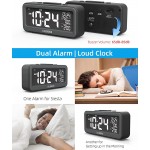 Loud Alarm Clock for Heavy Sleepers Teens Bedroom Bedside and Desk | Small Digital Clock with Dual Alarm Loud Buzzer USB Charger Full Range Dimmer Easy to Set Snooze Battery Backup - BSWYV2PVN