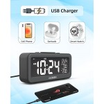 Loud Alarm Clock for Heavy Sleepers Teens Bedroom Bedside and Desk | Small Digital Clock with Dual Alarm Loud Buzzer USB Charger Full Range Dimmer Easy to Set Snooze Battery Backup - BSWYV2PVN