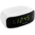 Magnasonic Digital AM FM Clock Radio with Battery Backup Dual Alarm Sleep & Snooze Functions Display Dimming Option,White EAAC201 - BWSL1TJN9