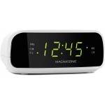 Magnasonic Digital AM FM Clock Radio with Battery Backup Dual Alarm Sleep & Snooze Functions Display Dimming Option,White EAAC201 - BWSL1TJN9