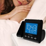 Magnasonic Projection Alarm Clock with AM FM Radio Battery Backup Auto Time Set Dual Alarm Nap Sleep Timer Indoor Temperature Date Display with Dimming & 3.5mm Audio Input Black EAAC601 - B3PX9O0ZD