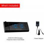 Magnasonic USB Charging Alarm Clock Radio with Time Projection Battery Backup Auto Time Set Dual Alarm 1.2 LED Display for Smartphones & Tablets EAAC475 - BYAGCBTGA