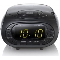 Memorex CD Top Loading CD Dual Alarm Clock AM FM Stereo Radio 3.5mm Aux Line-in Black MC7264 - BK0Y6DJ6Z