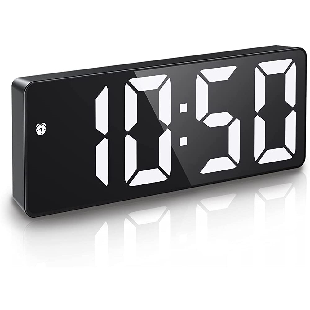 ORIA Digital Alarm Clock LED Alarm Clock New Version 6.5inch Large Display LED Clock with Snooze Dual USB Charging Ports 3 Adjustable Brightness Suitable for Bedroom Office - BMCBKNEZ4