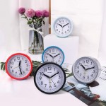 Peakeep 4 inches Round Silent Analog Alarm Clock Non Ticking Gentle Wake Beep Sounds Increasing Volume Battery Operated Snooze and Light Functions Easy Set Silver - BCSIKMBM8