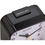 Peakeep Small Battery Operated Analog Travel Alarm Clock Silent No Ticking Lighted on Demand and Snooze Beep Sounds Gentle Wake Ascending Alarm Easy Set Black - B5MNRU62U