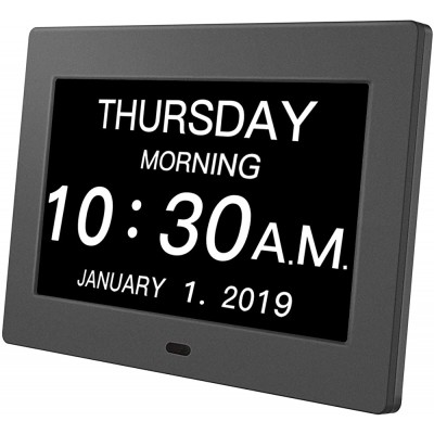 Pipishell Day Clock Premium Digital Alarm Clock with Extra Large LCD Screen ,Electronic Wall Clock & 5 Alarm Options,Perfect for Seniors - BFIFIO7K1