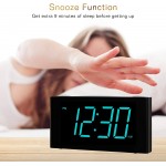 Rocam Digital Alarm Clock for Bedrooms Large 7 LED Display with Dimmer Snooze 7 Night Light Easy to Set USB Chargers Battery Backup 12 24 Hour for Kids,Boys,Teens,Heavy SleepersBlue - B8RTSXQ1W
