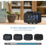 USCCE Digital Alarm Clock Radio 0-100% Dimmer Dual Alarm with Weekday Weekend Mode 6 Sounds Adjustable Volume FM Radio w Sleep Timer Snooze 2 USB Charging Ports Thermometer Battery Backup - B419K6YE8
