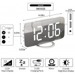 WulaWindy Digital Alarm Clock Large Mirrored LED Display with USB Charger Snooze Function Dim Mode Wall Hanging Beside Desk Clock for Bedroom White - BDL200LWO