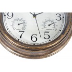 12 Inch Wall Clock with Thermometer and Hygrometer Combo,Vintage Silent Non-Ticking Battery Operated Clock Wall Decorative- Bronze - BCXKHB2ET