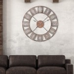 36 Galvanized Metal and Wood Windmill Clock - BZ5N45SVQ