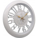 Adalene Wall Clocks Battery Operated Non Ticking Kitchen Wall Clock Decor 13 Inch Large White Wall Clock Silent Vintage Rustic Wall Clocks for Living Room Decor Analog Decorative Wall Clock - BRSAF26TF
