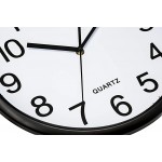 Bernhard Products Black Wall Clock Silent Non Ticking 10 Inch Quality Quartz Battery Operated Round Easy to Read Home Kitchen Office Classroom School Clocks Sweep Movement - BPL96E30O