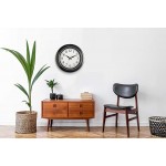 Bernhard Products Large Wall Clock 18 Quality Quartz Silent Non Ticking Battery Operated for Home Living Room Over Fireplace Beautiful Decorative Timeless Stylish Dark Brown XL Clocks Easy to Read - BYM5B2MA9