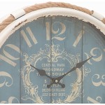 Deco 79 52558 Metal Rope Glass Wall Clock 17 Light Brown Blue - BVE4NHPS1