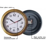 Decor Silent Wall Clock Non-Ticking Decor Wall Clock 8 Inches Vintage Gold Metalic Looking Easy to Ready for Home School Hotel Office - BZZ24WEXT