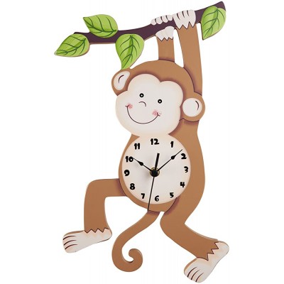 Fantasy Fields Sunny Safari Monkey Wall Clock Silent Decorative Animal Design for Nursery Kids Bedroom with Eco-Friendly and Non-Toxic Water-Based Paints Brown - BVUMAJFD4