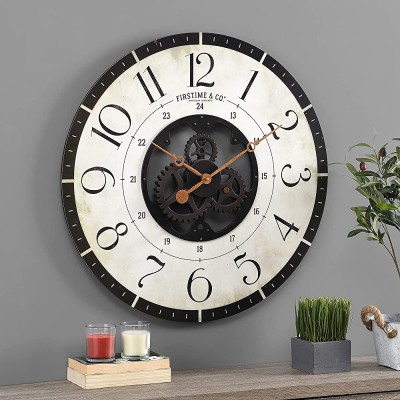 FirsTime & Co. Carlisle Gears Wall Clock Multi-Color Wood & Plastic 27 in - BW86X75ZR