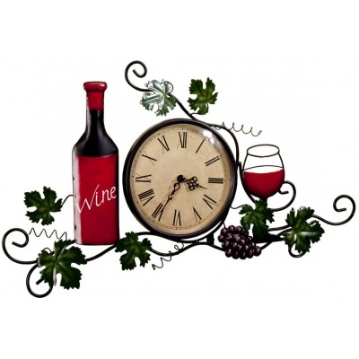 Fox Valley Traders Wine Wall Clock Roman Numeral 6 ¼ Diameter Clock Face Wall Décor Green One Size Fits All - B5H82N4AV