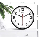 Hippih Clock Black Wall Clock Silent Non Ticking Quality Quartz 10 Inch Round Easy to Read for Home Office & School Decor Clock - BDH2QZK1U