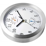 hito Silent Non Ticking Wall Clock 10 inch Sweep Movement Glass Cover Silver Aluminum Frame Decorative for Kitchen Living Room Bedroom Office White - B2FZ0MZYP