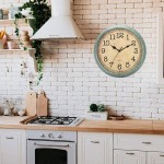 HYLANDA 12 Inch Vintage Retro Wall Clock Silent Non-Ticking Decorative Wall Clocks Battery Operated with Large Numbers&HD Glass Easy to Read for Kitchen Living Room Bathroom Bedroom Office - BF57TOQRP