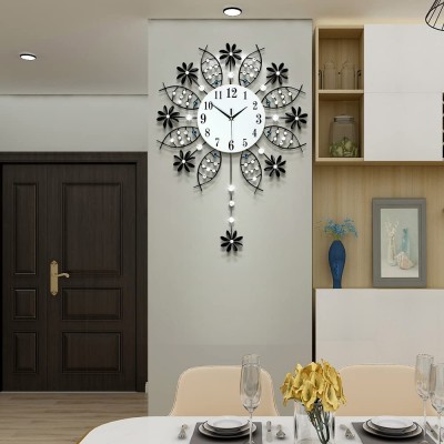 JTWALCLOCK Large Wall Clock for Living Room Decor Giant Big Silent Modern Battery Operated Decorative Glass Pendulum Wall Clock for Kitchen Bedroom Oversized Non Ticking Crystal Wall Clock Indoor - B07T6F030