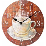 La Crosse 404-2631C-INT 12-Inch Round Coffee Decorative Quartz Analog Wall Clock 12 inch Multi-Color - BMPZDM7P2