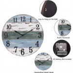 Large Beach Wall Clock,Vintage Farmhouse Coastal Nautical Clock Decorative for Home Kitchen Living Room Bedroom 18 Inches - BVUILG2VQ