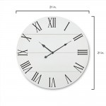 Large White Wall Clock 21 Inches Wooden Shiplap Farmhouse Decoration Roman Numerals Rustic Barn Shabby Chic Sleek Simple Clock Big Classic Decor Battery Operated - BCA5RZZ5W