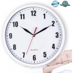 Silent Wall Clocks Battery Operated Wall Clock for Kids White Non-Ticking Easy to Read Wall Clock for Bathroom Kitchen Living Room Bedroom in 8 Inches - BBFU9DCXI