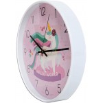Something Unicorn Beautiful Unicorn Wall Clock for Girls Bedroom Decoration. Silent Non Ticking Quartz Battery Operated Easy to Read. 12 inch - BELIY06WH