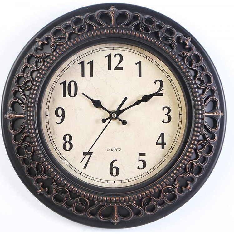 Tebery 12-Inch Silent Retro Quartz Clock Decorative Wall Clock for Home Office School - BH7V77A7D