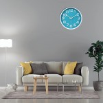 Wall Clock 12 Inch Big Numbers Easy to Read Round Wall Clock Silent Non-Ticking Battery Operated Wall Clocks Teal Color Decor Clock for Home Office Bedroom - BJLGRD2JT